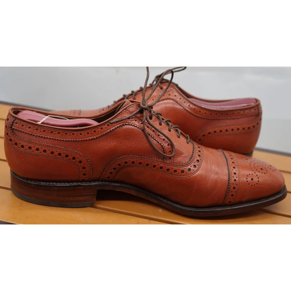 Allen Edmonds Strand Men’s Leather Cap Toe Oxfords Sz 9.5 D Made In 🇺🇸